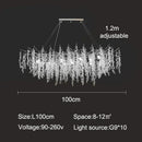 Axyaa Modern Luxury Crystal Chandelier LED Pendant Lamp for Home Decor