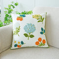 Axyaa Wild Floral Plant Embroidery Pillow Cover, 45x45cm, Country Style