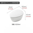 Axyaa White Ceramic Irregular Steamed Egg Bowl for Molecular Cuisine Tableware
