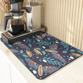 Butterfly Print Table Mat Coaster Set by Axyaa: Kitchen Accessories Absorbent Drying Mat