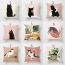 Axyaa Cat Print Square Pillowcase for Home Décor and Car Sofa, 45cm*45cm