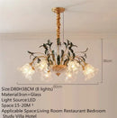 Axyaa Retro Glass Chandelier | Luxury Transparent Pendant Lamp for Home, Hotel, Villa