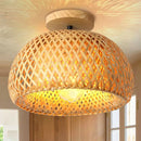 Axyaa Bamboo Woven Retro Chandelier Ceiling Light Fixture