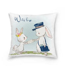 Easter Bunny Polyester Throw Pillow for Home Decor Sofa by Axyaa