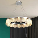Axyaa Modern Chrome Steel Ceiling Chandelier - Stylish LED Ceiling Light for Living Room