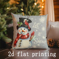 Axyaa Snowman Pattern Pillow Covers for Sofa, Bedroom, Car - Festive Cushion Cover