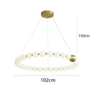 Axyaa Nordic Luxury Living Room LED Chandelier with Pearl Necklace Pendant