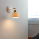 Axyaa Ceramic LED Wall Sconce with Adjustable Copper Arm & Pull Chain Switch