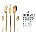 Axyaa 21-Piece Gold Stainless Steel Cutlery Set - Elegant Western Dinnerware