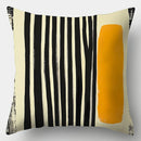 Axyaa Modern Abstract Pillow Covers Set, 17.7"x17.7" - Black, White, Yellow, Orange