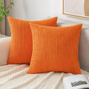Axyaa Corduroy Striped Throw Pillow Covers for Couch Sofa Bedroom 18x18 Inch