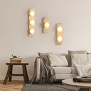 Modern Travertine Stone Wall Sconce Light with Glass Ball for Bedroom Living Room by Axyaa