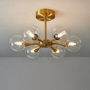 Axyaa White Glass Ball Ceiling Chandelier with Copper LED - Minimalist Nordic Luxury