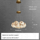 Axyaa White Marble Balls Chandelier - Luxury LED Lighting Fixture for Home Decor