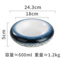 Axyaa Ceramic Concave Soup, Dessert, Sushi Plate - Retro Creative Design
