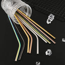 Axyaa Gold Stainless Steel Straw Set with Bag & Brush