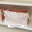 Axyaa Quilted Square Storage Basket: Cute Korean Organizer for Home Decoration
