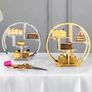 Axya Gold Dim Sum Display Rack: Creative Cake & Snack Stand, Dessert Table Decor