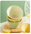 Axyaa Ceramic Horn Bowl Set - High Foot, High Aesthetic, Anti-Scalding Hat Bowl