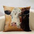 Axyaa Cattle and Sheep Cushion Cover for Home Decor - 45x45cm Linen Pillow