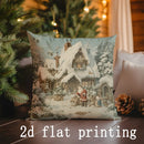 Snowy Village Pillow Covers by Axyaa - Cozy Home Decor for Sofa, Bedroom & Car