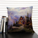 Axyaa Fairy Tale World Oil Painting Cushion Cover for Living Room Sofa
