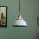 Axyaa White Ceramic Copper LED Pendant Lamp for Bedroom and Dining Table