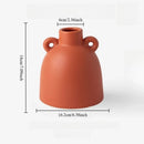 Axyaa Big Belly Vase | Double Eared Ceramic Decoration