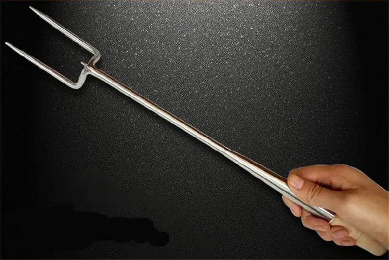 Axya Stainless Steel BBQ Meat Fork with Wooden Handle and Big Hooks