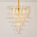 Axyaa Luxurious Pink Glass Chandelier for Living Room, Bedroom, and Dining Room