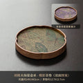 Axyaa Retro Walnut Wooden Tea Tray Set/Coasters for Zisha Pot Tea Ceremony Craft