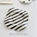 Axyaa Striped Minimalist Breakfast Plate - Modern Irregular Western Food & Dessert Plate