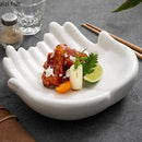 Axyaa Buddha Hand Ceramic Plate Double Layer Dessert Snack Dish Molecular Cuisine Tableware