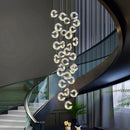 Axyaa Crystal Chandelier Stair Pendant Lamp Living Room Lighting