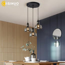 Axyaa Smoke Grey Glass Chandelier - Retro Loft Ceiling Lighting