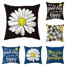Axyaa Blue & White Daisy Cushion Cover: Elegant Home Decor for Living Room & Sofa
