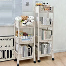 Axyaa 3-Tier Rolling Utility Cart: Kitchen Storage Organizer with Lockable Wheels and Multifunction