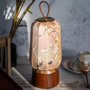 Axyaa Traditional Style Lantern Table Lamp, Hand Drawn Art Decoration for Tea Room
