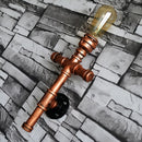 Axyaa Industrial Iron Pipe Wall Lamp Sconce for Loft Decor Steampunk Style