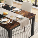 Axyaa Industrial Dining Table: Rectangular Kitchen Table for 6-8 Person