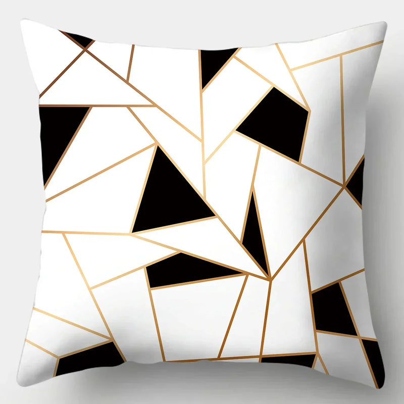 Axyaa Black White Modern Cushion Cover 45x45cm Polyester Decorative Pillow Case