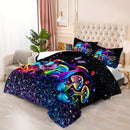 Axyaa Mushroom Sparkle Comforter Set - Colorful Botanical Fungus Duvet Set