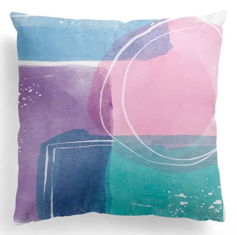 Nordic Luxury Abstract Hand Painted Pillowcase by Axyaa