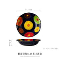 Axyaa Hand-Painted Ceramic Vegetable Deep Plate for Breakfast and More