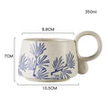 Axyaa 12oz Blue and White Ceramic Coffee Mug - Handmade Stoneware Cup