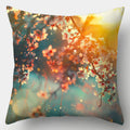 Axyaa Spring Flowers Landscape Cushion Cover 45x45cm - Decorative Pillow Case for Sofa and Bed