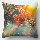 Axyaa Spring Flowers Landscape Cushion Cover 45x45cm - Decorative Pillow Case for Sofa and Bed