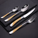 Axyaa Gold Plated Stainless Steel Cutlery Set Western Tableware Fork Spoon