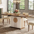 Axyaa Farmhouse Wood Dining Table, Seats 4-6, 55" Rectangular Kitchen & Living Room Table