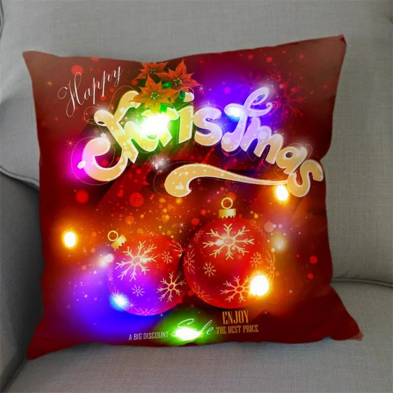 Axyaa Santa Claus LED Light Pillowcase 45X45cm